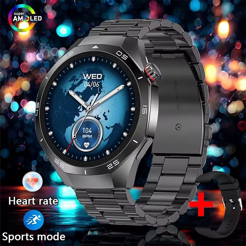 HW95 Smart Watch Men 1.53 inch AMOLED HD Display Sports Health Tracker Waterproof Bluetooth Call Smartwatch