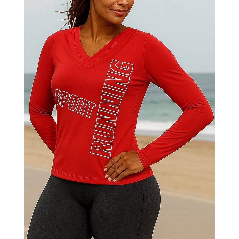 Women's Running Top Sports Sweatshirt Long Sleeve Top Athleisure Solid Colored Sun Protection Breathable Outdoor Running Yoga Sportswear Activewear White Red Blue3