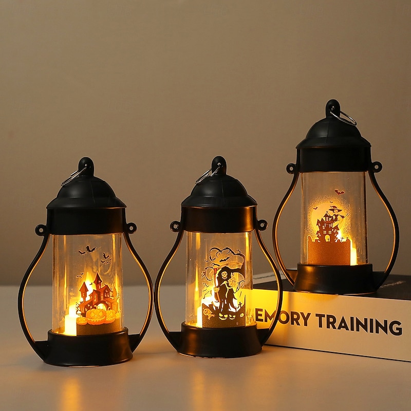 1 Pc Halloween Castle Witch Skull Decoration Night Light LED Electronic Candle Light Hanging Light Indoor Restaurant Party Atmosphere Decoration Light2