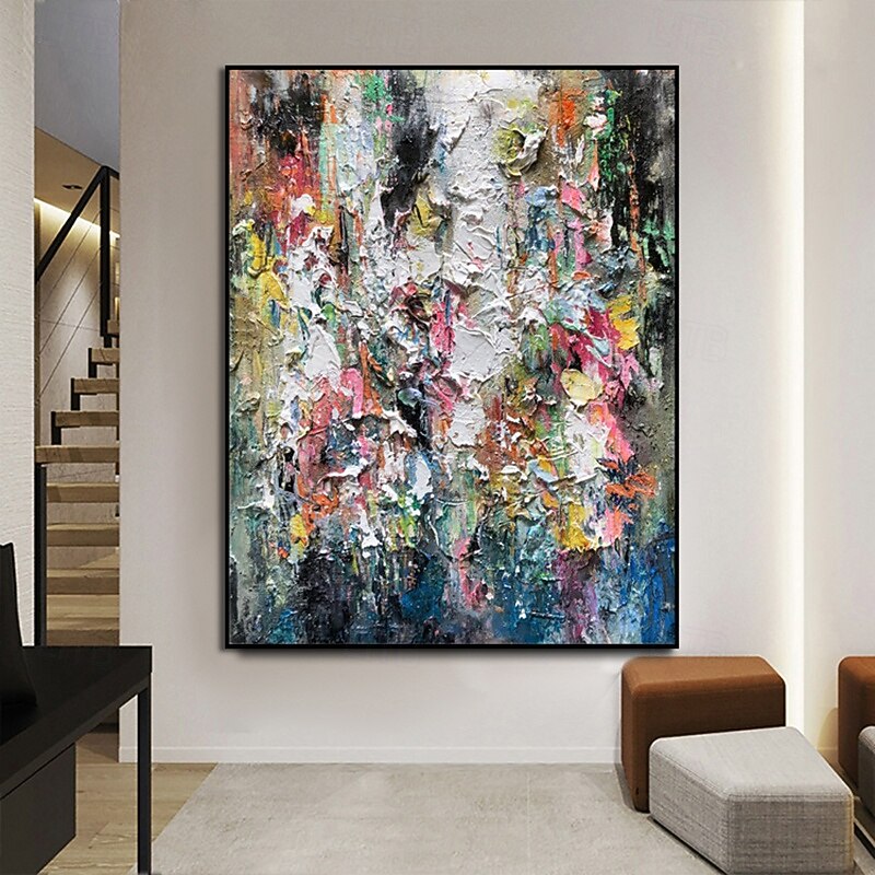 Handmade Oil Painting Canvas Wall Art Decoration Modern Thick Oil Abstract for Home Decor Rolled Frameless Unstretched Painting