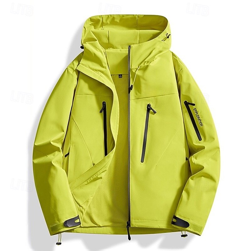 Men's Hiking Jacket Outdoor Waterproof Windproof Hiking Outfits Hiking Clothes Spring Autumn / Fall Top Camping / Hiking / Caving Running Solid Color Black Yellow Red