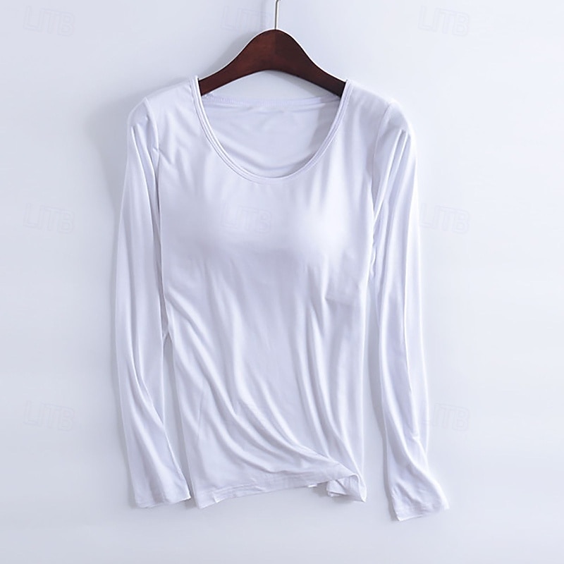 Women's Blouse Plain Modern Casual Long Sleeve V Neck Regular Tops Holiday Going out Patchwork Black White Pink Wine Purple Fall2