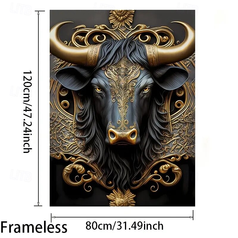1pc Frameless Modern Bull Gold Art Decorative Canvas Poster For Bedroom And Living Room Decoration2