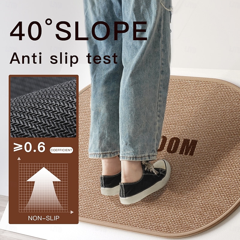 Bath Mat Non Slip Absorbent Quick Dry Bathroom Rug Soft Floor Carpet for Toilet Entryway Washroom Door Home Use Water Absorption Indoor Foot Pad2