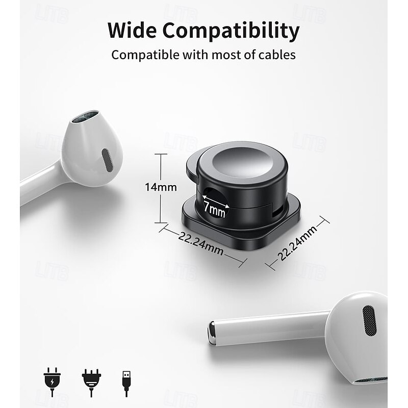 12 Pcs Magnetic Cable Clips Desktop Cord Organizer Car Wire Holder Charging Cable Management Clips for USB Headphones Phone Charger Plug Cord Keeper4