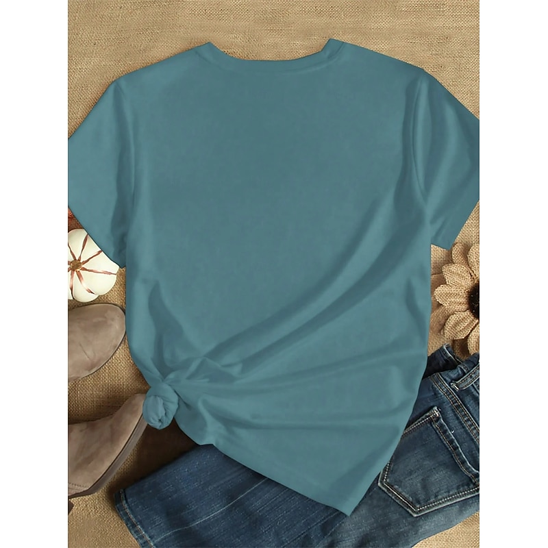 Women's T Shirt Ombre Graphic Rooster Vintage Stylish Classic Short Sleeve Crew Neck Regular Tops Daily Weekend Print Pink Blue Green Khaki Summer Spring2