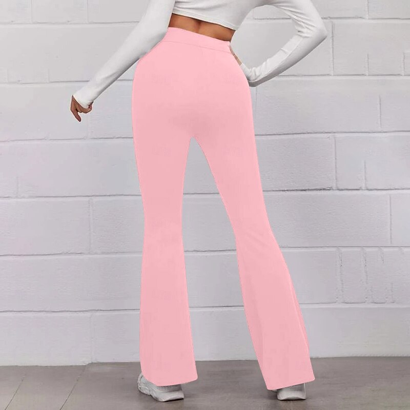 Women's Wide Leg Chinos Casual Calf-Length Natural Plain Wide Leg Comfy Breathability Casual Daily Black White Yellow Pink Spring Fall Regular Fit4