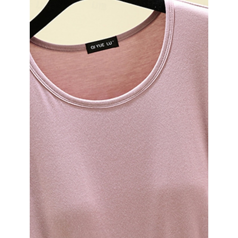 Women's Blouse Solid Color Daily Casual Long Sleeve Crew Neck Regular Tops Daily Black Pink Red Navy Blue Blue  Spring Fall Prefall3