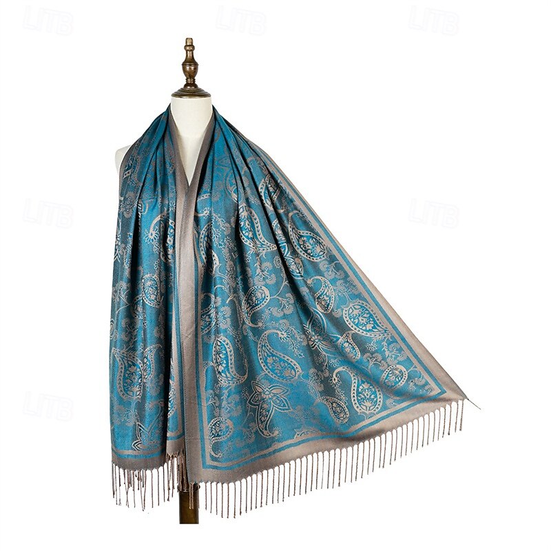 Women's Rectangle Scarf Women's Shawls & Wraps Street Daily Date Black White Khaki Scarf Print4