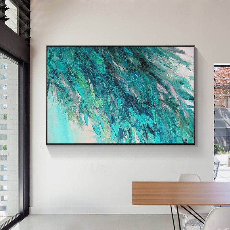 Handmade Oil Painting Canvas Wall Art Decoration Hand-painted  Modern Green Abstract for Home Decor Rolled Frameless Unstretched Painting4