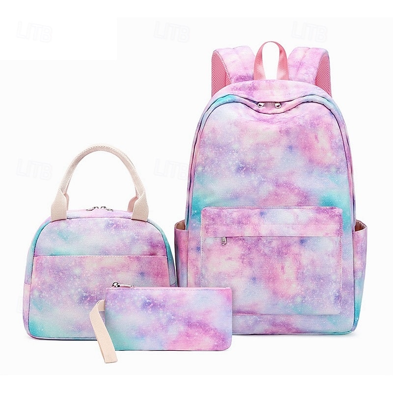 Kid's Girls' Backpack School Bag Bookbag Functional Backpack School Backpack Bookbag School Polyester Adjustable Large Capacity Lightweight Zipper Light Pink Pink Light Purple