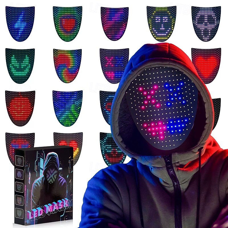 Led Mask with Gesture SensingHalloween Costumes for Kids Men Women Costume Cosplay Party CHristmas Gift