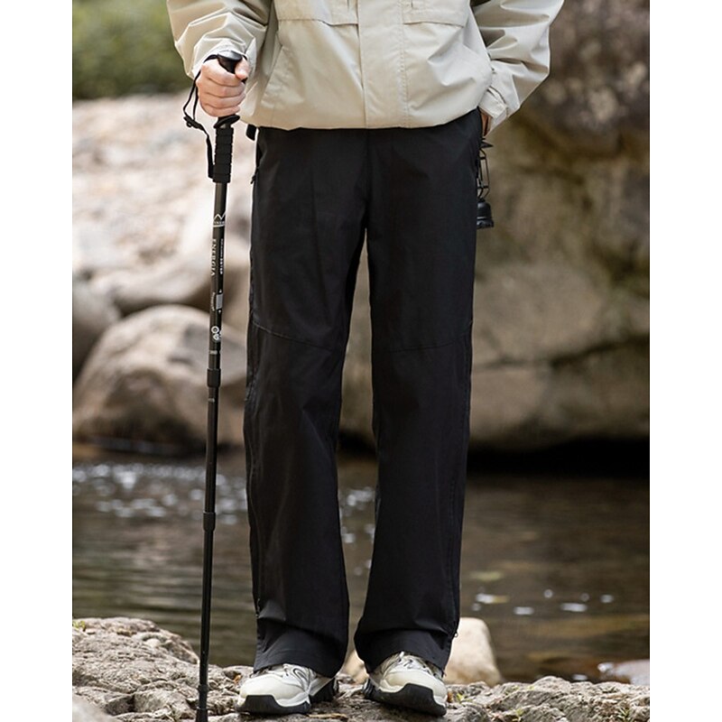 Men's Hiking Pants Trousers Hiking Rain Pants Waterproof pants Outdoor Regular Fit Waterproof Windproof Bottoms Pocket Black White Camping / Hiking Running S M L XL XXL4