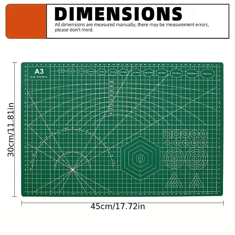 1pc 5-Ply A3 Self Healing Rotary Cutting Mat Double Sided Craft Cutting Board For Sewing Crafts Hobby Fabric Precision Scrapbooking Project2