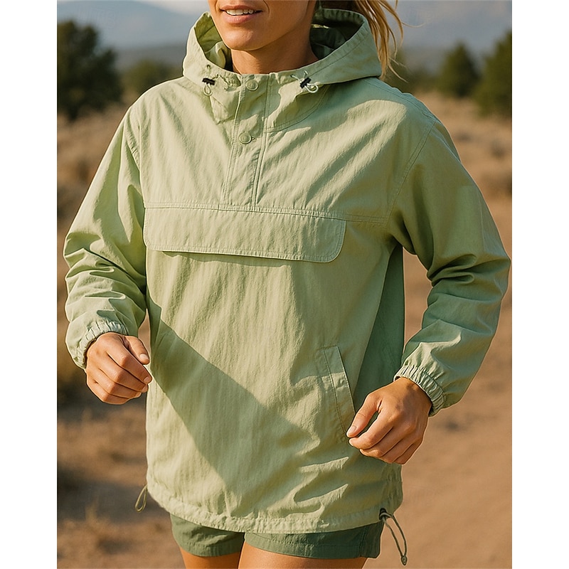 Women's Workout Shirt Running Top Drawstring Hooded Long Sleeve Top Fall Solid Colored UPF 50 Quick Dry Lightweight Moisture Wicking Fishing Hiking Running Sportswear Activewear Black White Green