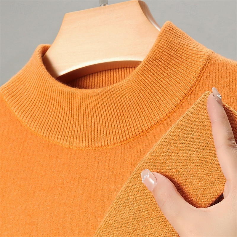Men's Pullover Sweater Jumper Knit Sweater Ribbed Knit Regular Tops Knitted Plain Crew Neck Fashion Basic Vacation Daily Wear Clothing Apparel Summer Spring Camel Wine S M L