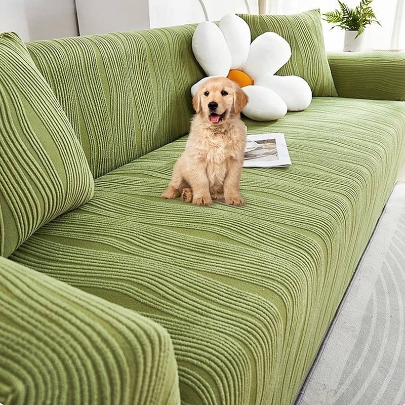 Jacquard Stretch Sofa Cover Slipcover For Dogs, Anti-Scratch Couch Cover, Pet Friendly Furniture Protector for Dogs and Cats