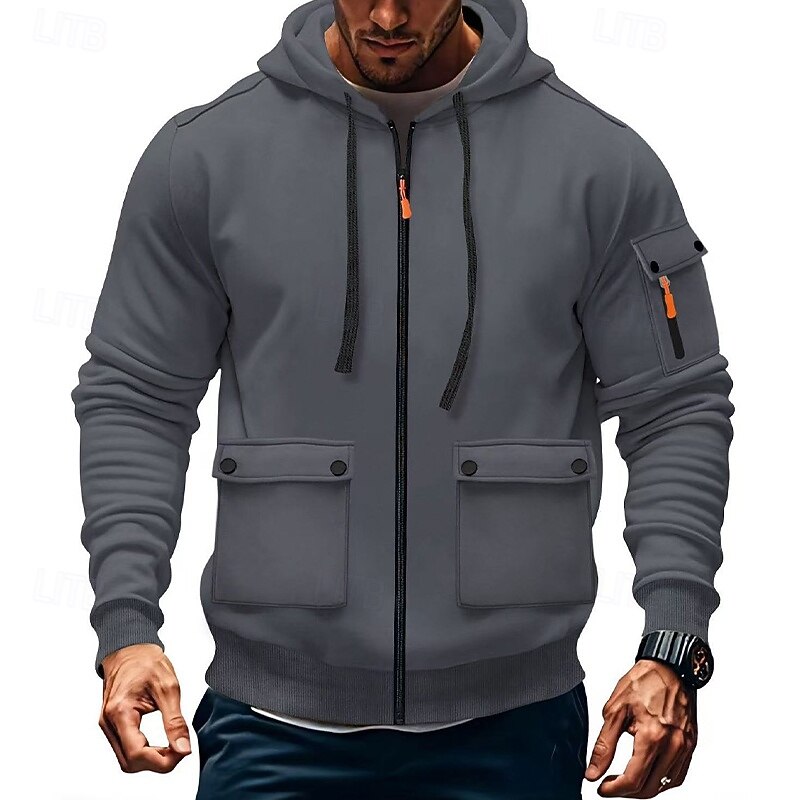 Men's Hoodie Fleece Hoodie Tactical Hoodie Black White Wine Army Green Red Hooded Plain Pocket Sports & Outdoor Casual Daily Streetwear Cool Designer Spring &  Fall Clothing Apparel Hoodies2