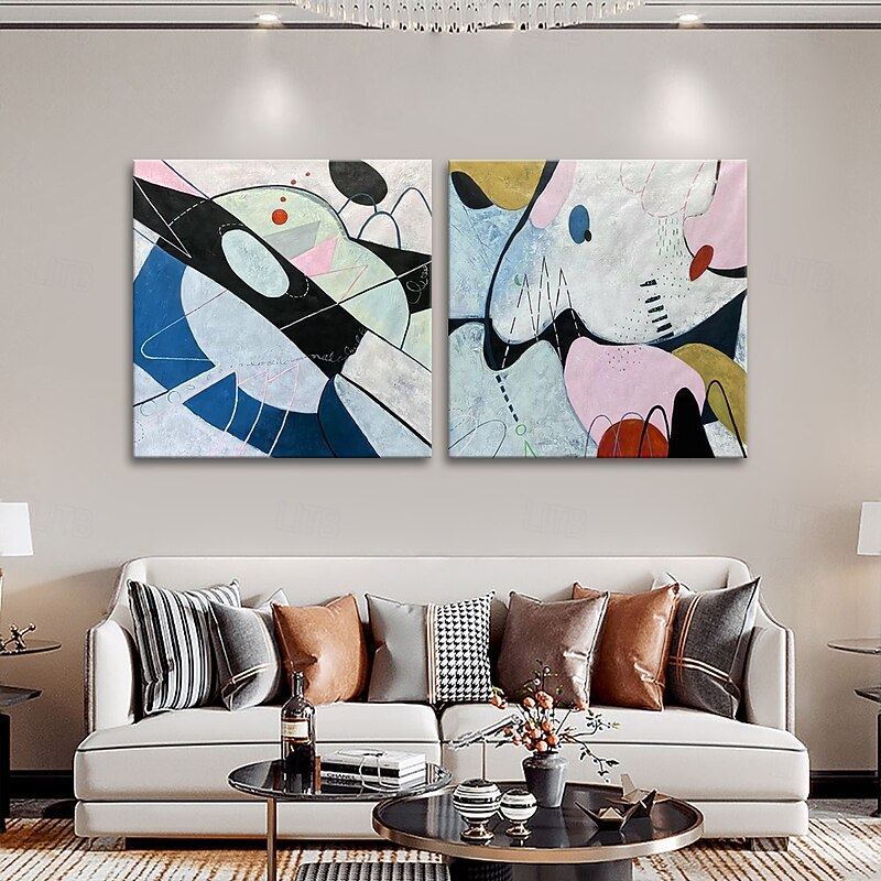 Mintura Handmade Cartoon Oil Paintings On Canvas Wall Art Decoration Modern Abstract Texture Pictures For Home Decor Rolled Frameless Unstretched Painting