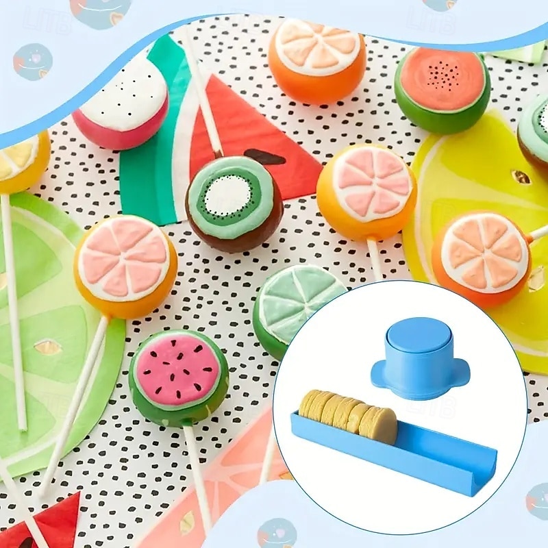 3pcs Round Cake Sticks Mold with 9-inch Tray 3D Printed Cake Sticks Cutter and Pusher Suitable for Home Baking, Birthday Parties, Wedding Dessert Baking Molds4