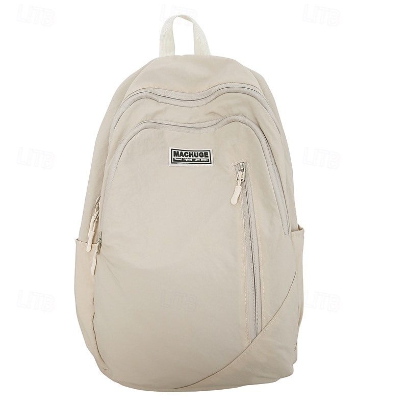 Kid's Backpack School Bag Bookbag Mini Backpack Commuter Backpack School Daily Solid Color Nylon Large Capacity Lightweight Durable Zipper Black Green Beige3