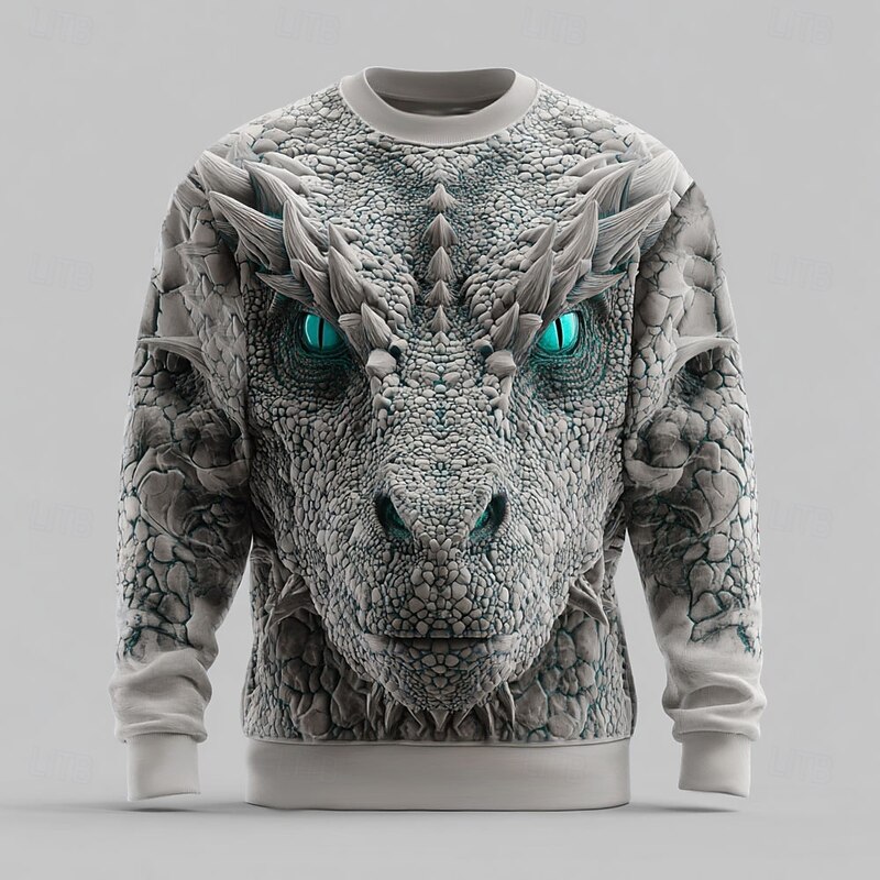 Men's Dragon 3D Sweatshirt Sweatshirt Sweatshirts Long Sleeve Sweatshirt Crew Neck Casual Punk & Gothic Digital Print Party Streetwear All Seasons