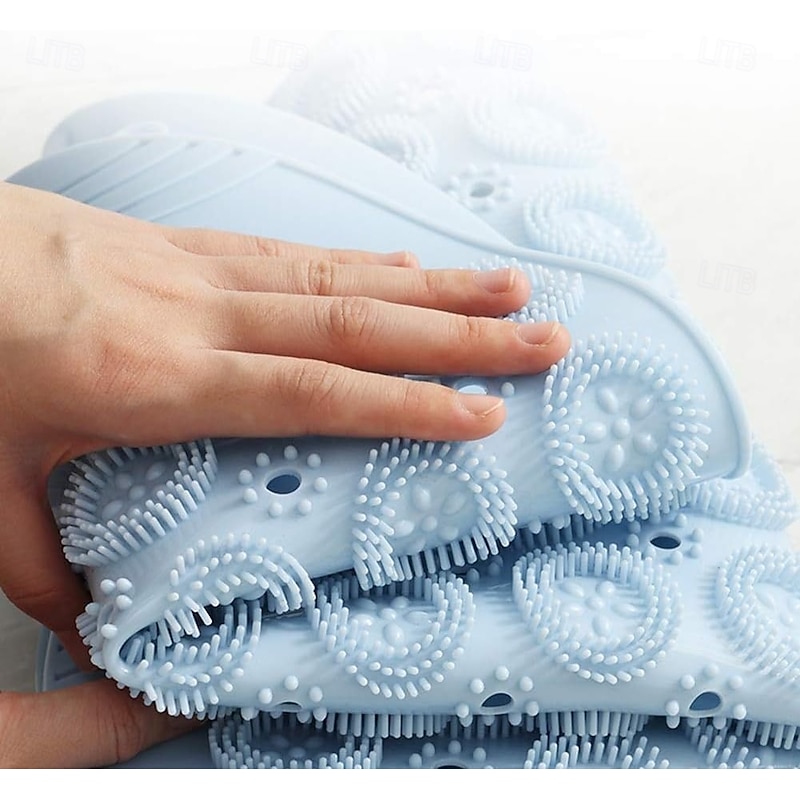 Shower Mat, Round Shower Stall Mat, PVC Bathtub Mat, Non Slip Bath Mat with Suction Cups and Drain Holes, Machine Washable for Bathroom Bathtub Swimming Pool4