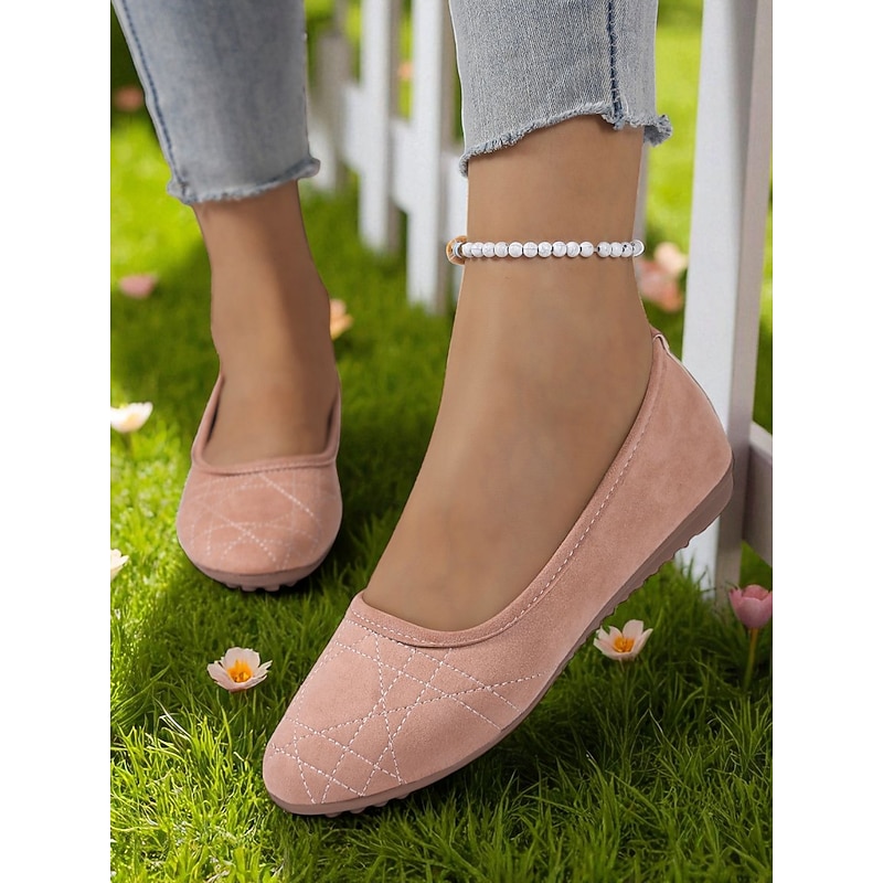 Women's Faux Suede Ballet Flats – Soft Slip-On Casual Shoes for Garden Strolls, Office Wear and Weekend Shopping2