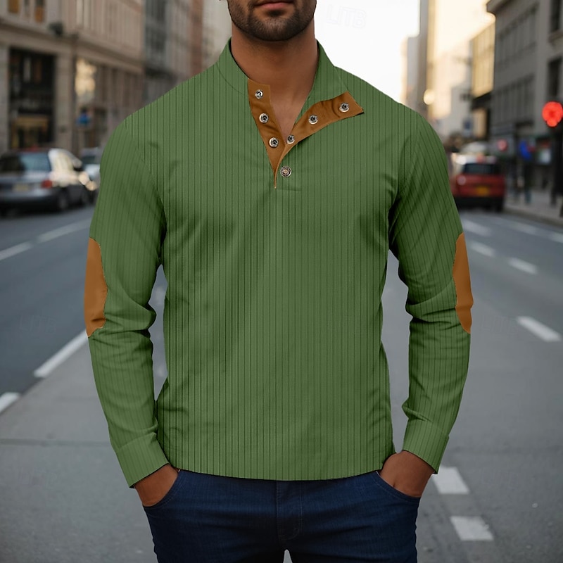 Men's Sweatshirt Button Up Hoodie Black White Army Green Khaki Gray Standing Collar Plain Color Block Sports & Outdoor Casual Daily Streetwear Cool Sportswear Spring &  Fall Clothing Apparel Hoodies2