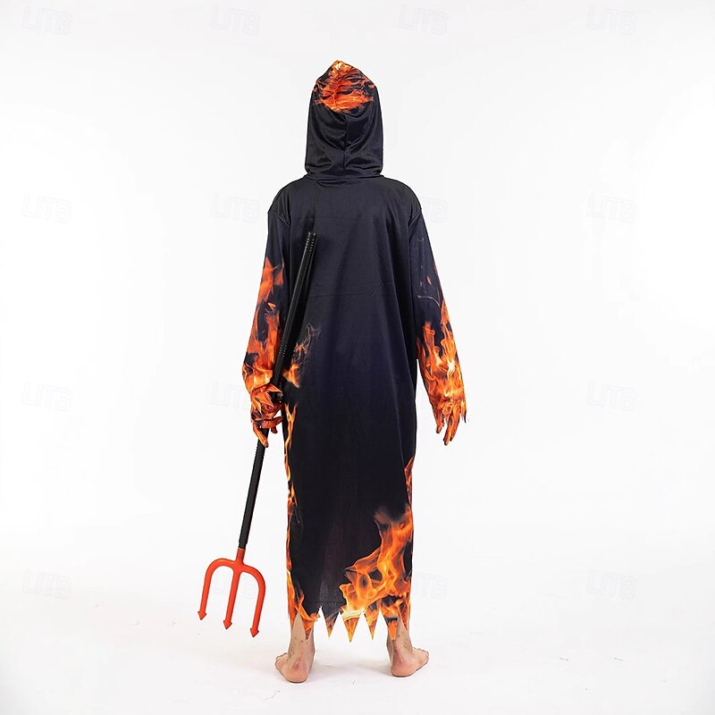 Grim Reaper Skull Skeleton Halloween Costume Horror Scary Costume Kid's Boys' Halloween Carnival Performance Party Easy Halloween Costumes Dress Up3