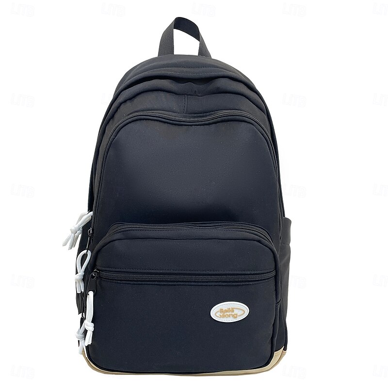 Cute Pastel School Backpack for Girls – Lightweight Waterproof Bookbag with Plush Charm for Elementary and Middle School3