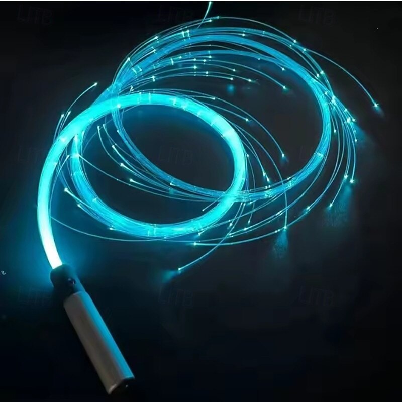USB Rechargeable LED Fiber Optic whip 360 Swivel Optical Whips Multicolor Disco RGB Dancing Glowing Whip Sparkle Flow string