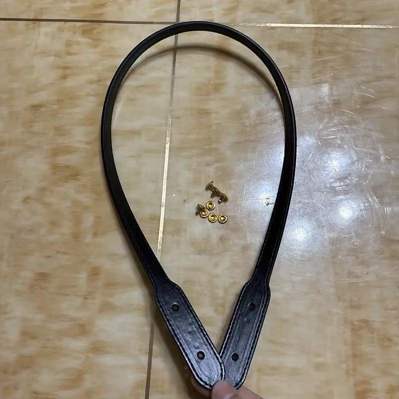 2pcs PU Leather Studded Bag Straps, DIY Replacement Handles for Tote, Purse, Handbag Making, High-Quality Shoulder Straps for Aesthetic Bag Accessories, Black/Brown/Coffee3