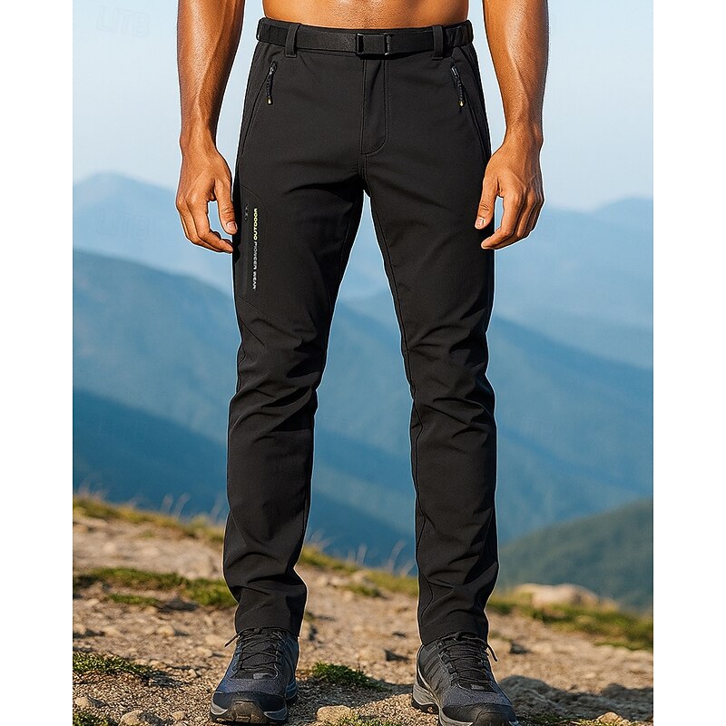Men's Hiking Pants Trousers Hiking Rain Pants Softshell Pants Summer Outdoor Regular Fit Waterproof Windproof Bottoms Pocket Black Army Green Camping / Hiking Running S M L XL XXL - Main Image