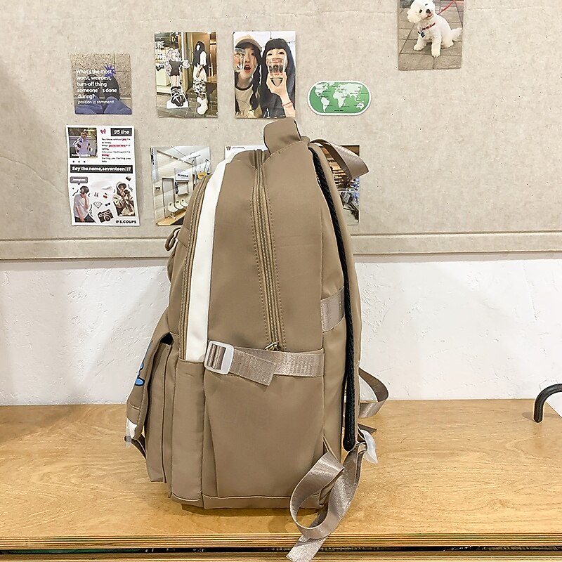 Pink and White Teen Backpack with Cute Patch and Pouch – Kawaii School Bag for Girls, Back to School Ready3