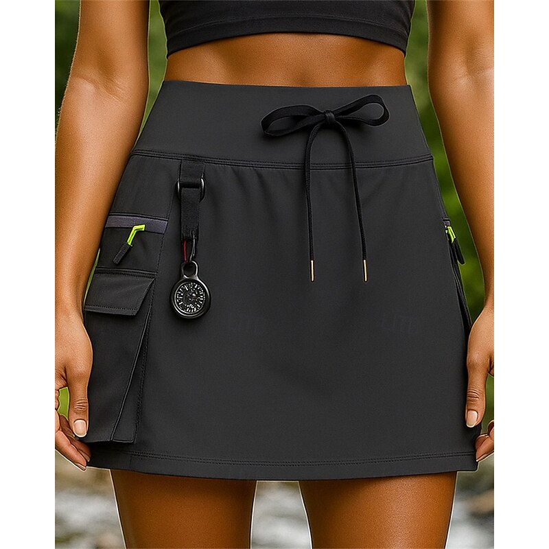 Women's Cargo Skirts Outdoor Skirts Summer Outdoor Regular Fit Quick Dry Lightweight Elastic Breathable Skirt Elastic Waist Black White Tennis Golf Running XS S M L XL3