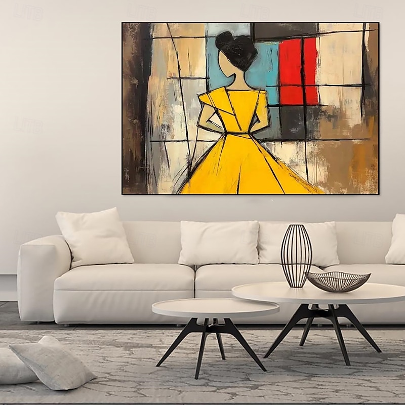 Handmade Oil Painting Canvas Wall Art Decoration Picasso's Abstract Figures for Home Decor Stretched Frame Hanging Painting/Rolled Frameless Unstretched Painting2