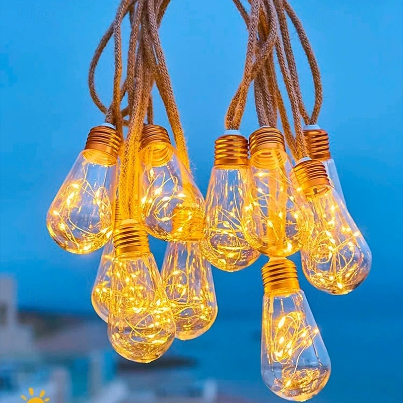 Solar Outdoor Camping Light Bulb Fairy String Light 8m 16LED Waterproof Wedding Party Atmosphere Landscape Light Home Garden Balcony Fence Tree Christmas Decoration4