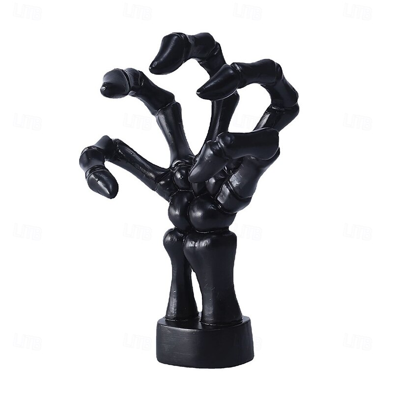 Halloween Skull Hand Ring Holder Wall Mounted Key Holder 3D Ghost Hand Wall Hook Spooky Skeleton Decor Hanging Organizer for Entryway Halloween Prop Home Party Decoration4