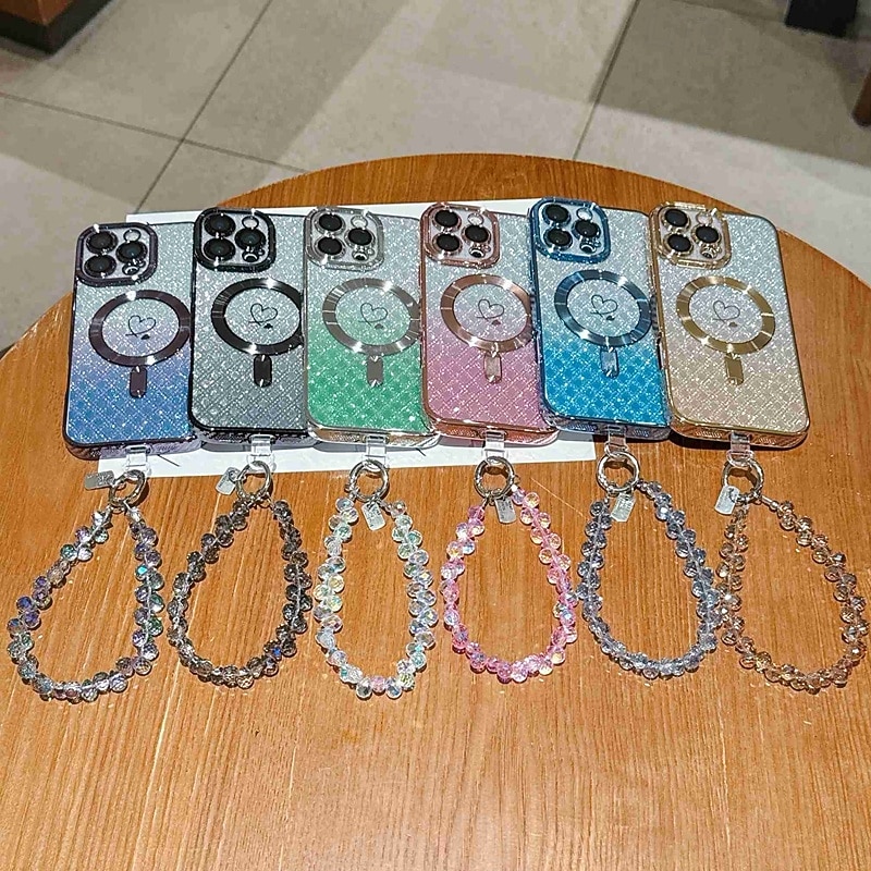 Phone Case For iPhone 17 Pro Max 17 Air 16 Pro Max 15 Pro Max 16e 14 Pro Max 13 Pro Max Back Cover with Lanyard Support Wireless Charging Non-Yellowing Color Gradient Carbon Fiber