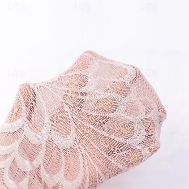 5 Pairs Amazing Crystal Peacock Socks Breathable Lace Ankle Socks for Women Sheer Mesh Feather Trim Non Slip Short Cute Low Cut Socks2