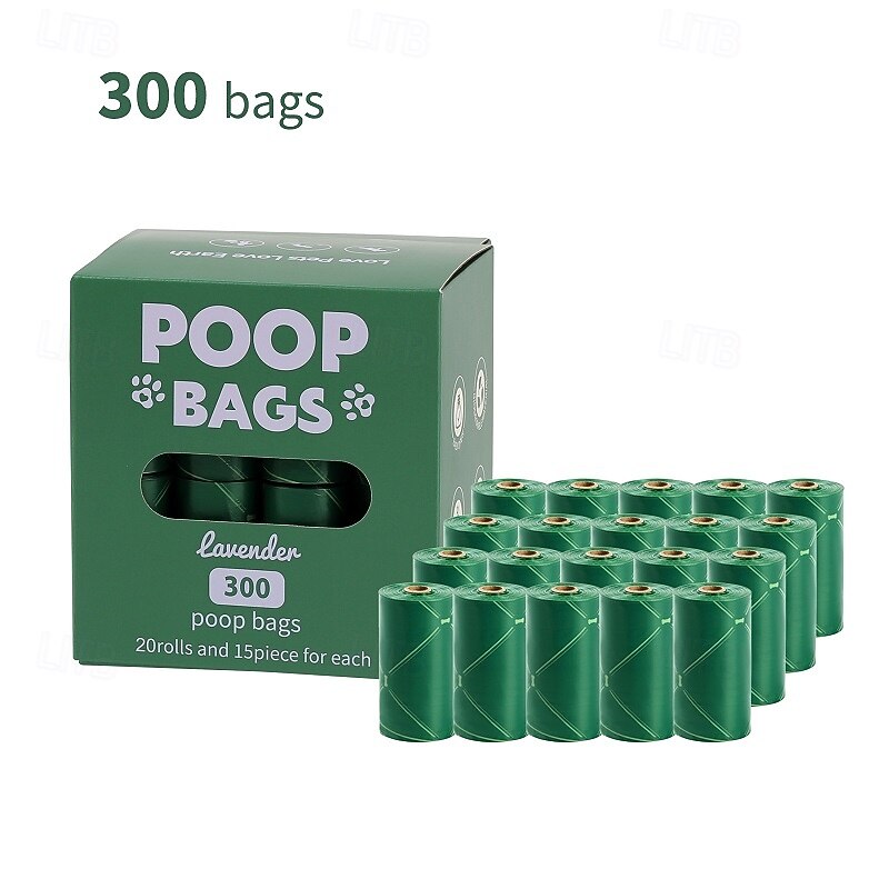 New Environmentally Friendly Recyclable Dog Poop Bag Portable Storage Bag With Hands-Free Clip Pet Waste Bag 20 Rolls4