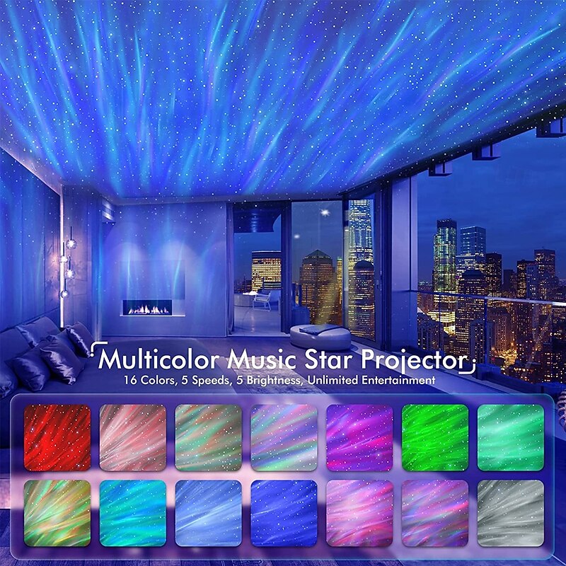 Northern Galaxy Light Aurora Projector with 33 Light Effects Night Lights LED Star Projector for Bedroom Nebula Lamp Remote Control White Noises Bluetooth Speaker for Parties for Halloween2