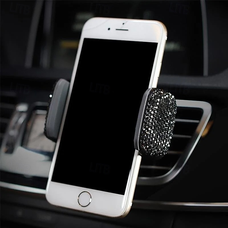 Car Adjustable Phone Holder Bling Air Vent Mount Multifunction Suction Cup Rotatable Cradle Dashboard Cellphone Stand for Navigation in Car Interior2