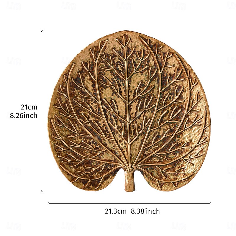 Vintage Gold Leaf Wall Hanging Decor, European Style Antique Wall Art Sculpture, Rustic Home Wall Decoration for Living Room, Hotel, Photo Shoot Prop2