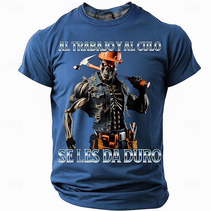 Men's Graphic T-Shirt - 'Work & Ass, We Go Hard' Funny Construction Worker Tee, Short Sleeve2