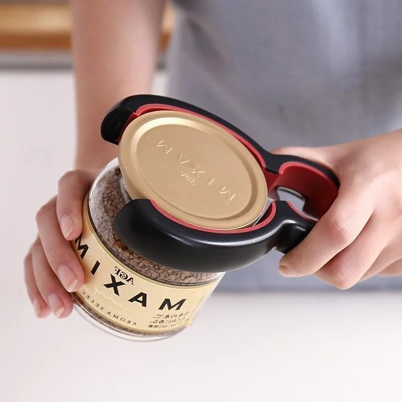 6 in1 Multifunctional Bottle Opener for Jars Cans and Bottles Easy Grip Stainless Steel Opener Tool for Kitchen Use Convenient Lid and Cap Remover Gadget2