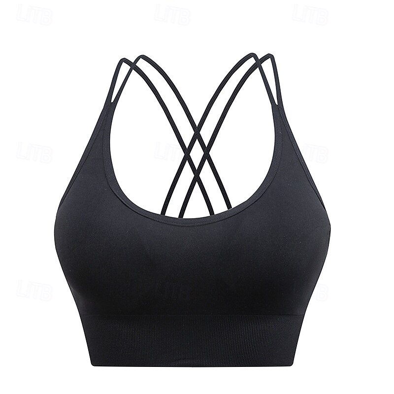 Women's Padded Bra Adjustable Quick Dry Lightweight Sports Solid Color Sports Bra Bra Top For Gym Workout Dance Running Activewear2
