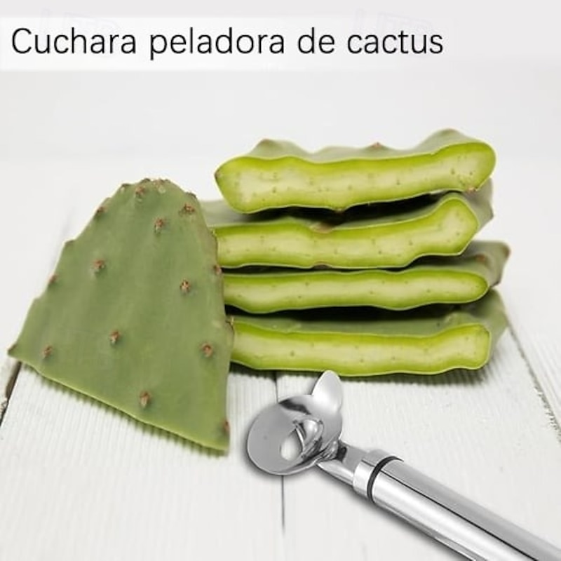 Cactus Peeling Spoon Essential Tools for Cactus Lovers Stainless Steel Dough Cutter Noodle Slicer Sharp Blade Kitchen Utensil for Home or Restaurant Use - Main Image