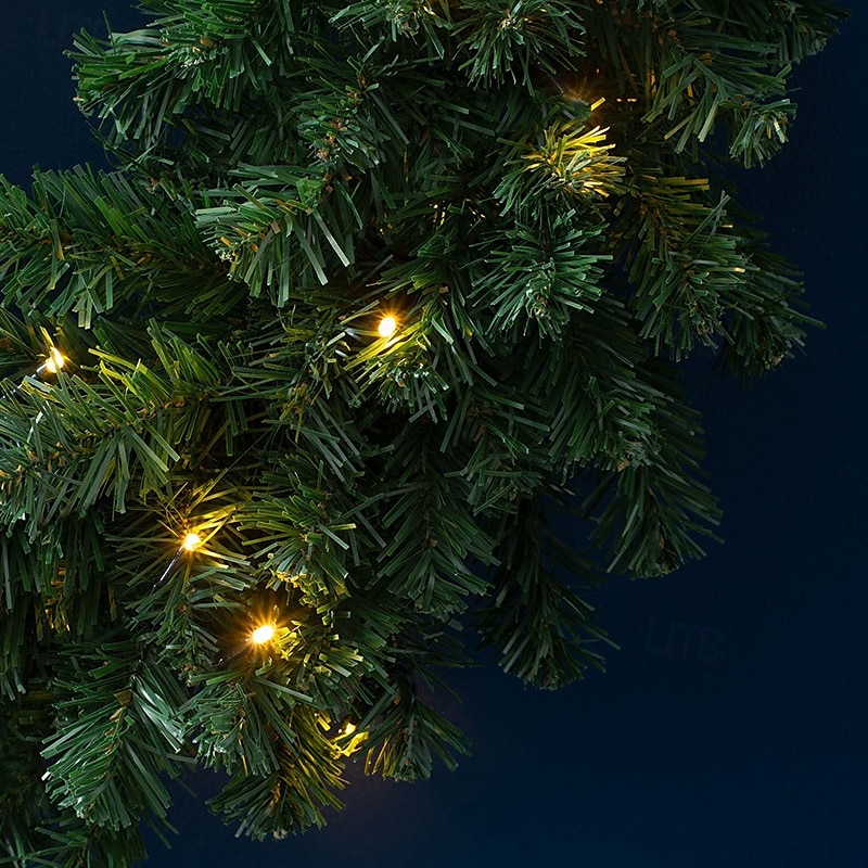 Artificial Christmas Wreath for Front Door, Window or Mantel, Green Fir with White Lights Indoor/Outdoor Holiday Decor3